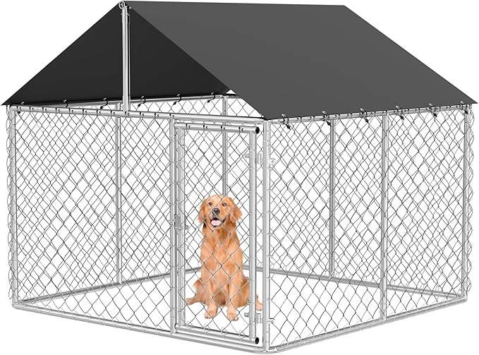 Outdoor Dog Enclosure Heavy Duty Dog Kennel House Mesh Dog Big Cage Pet Kennel by MoonlightManor