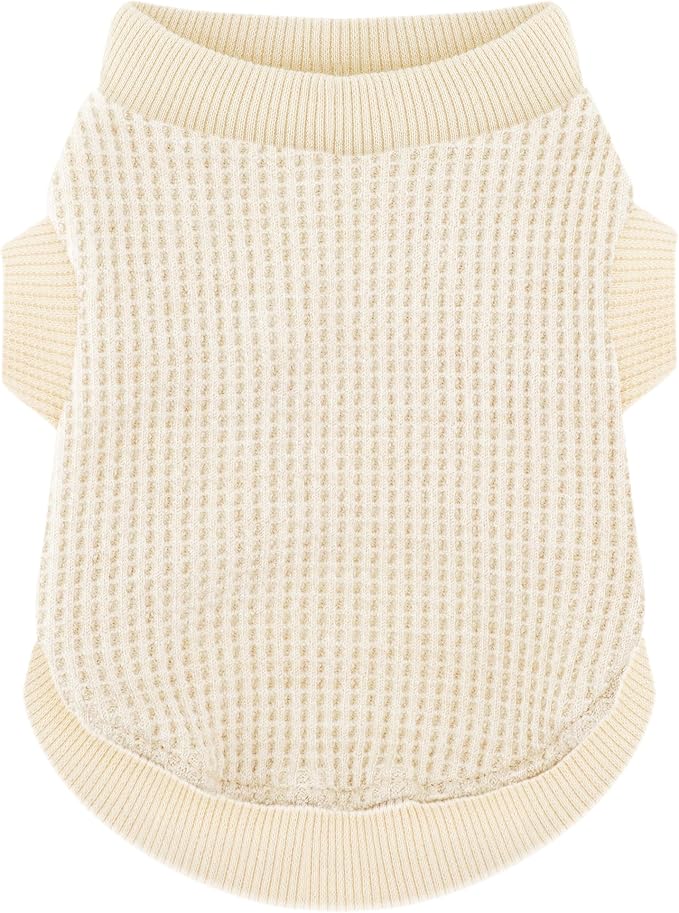 Cozy and Functional Dog Shirts for Small Puppies: Stretchable Beige Attire by Paiaite