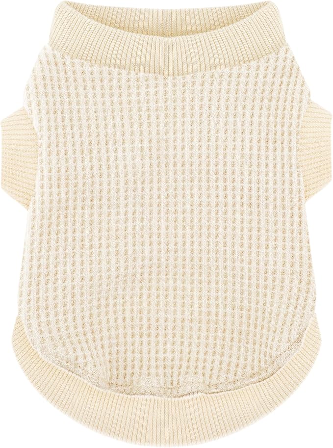 Cozy and Functional Dog Shirts for Small Puppies: Stretchable Beige Attire by Paiaite