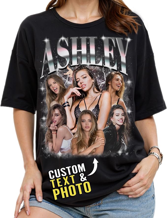 Custom Bootleg Rap Shirt with Photo Text, Vintage Custom Picture Shirt by 68PHALO