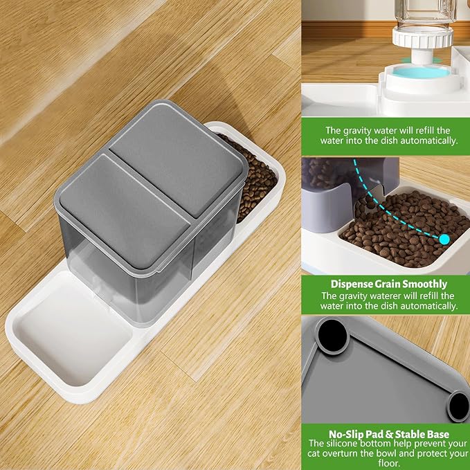 Yummy Sam Automatic Small Pet Feeder and Water Dispenser, 2 in 1 Gravity Cat - Image 4