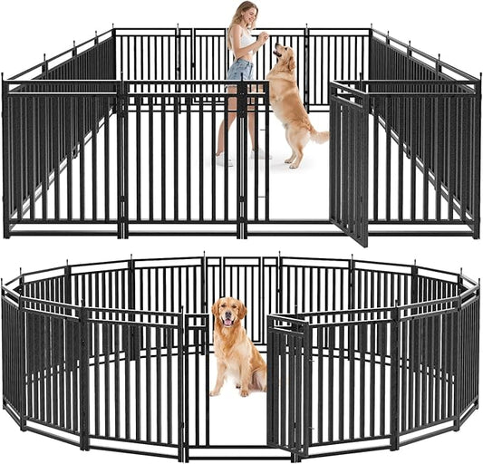 Dog Fence Outdoor for Yard Dog Playpen Indoor 40" Height 16 Panels Portable by Petorldog
