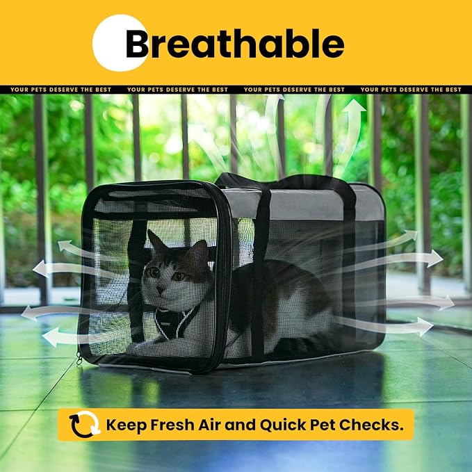 Soft-Sided Cat Carrier for Small-Medium Cats, Puppies up to 15 Lb, Airline - Image 7