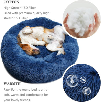 Calming Dog Bed for Medium Dogs Washable Donut 30 inches Anti-Slip Pet Bed - Image 5