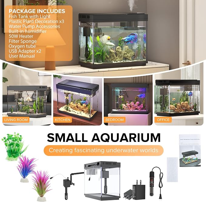 Fish Tank 2.4 Gallon Aquarium - Image 8