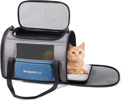 BurgeonNest Cat Carrier for Large Cats 20 lbs, Medium Pet Under 25 lbs by Lifelongfriendsbelovedfamily