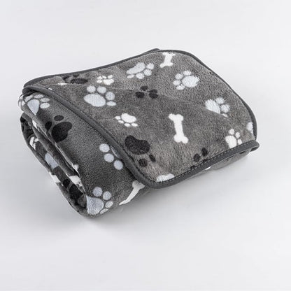 Dog Blanket Paw Bone Pattern 1 Pack 1 Super Soft Warm Flannel Sofa Cover Car - Image 2