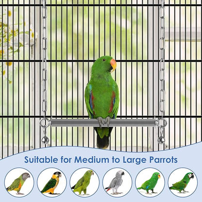 Stainless Steel Large Bird Swing, Hanging Heavy Duty Parrot Swings Perches - Image 7