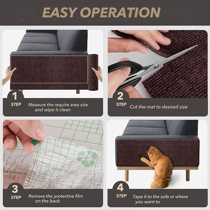 78.7"X15.8" Cat Scratching Mat, Self-Adhesive Cat Scratch Carpet, DIY Cats - Image 6