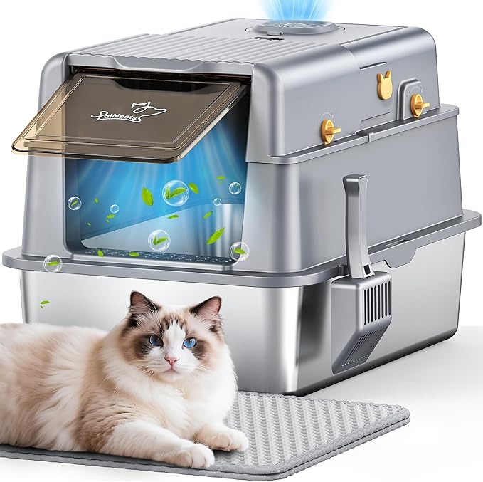 L7 Ultra-Stainless Steel Litter Box by PalNests
