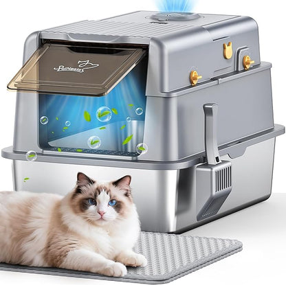 L7 Ultra-Stainless Steel Litter Box by PalNests