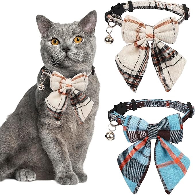 ADOGGYGO Plaid Cat Collars by ADOGGYGO