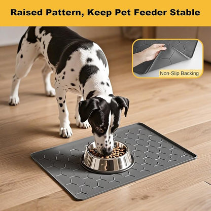 Pieviev 24''x16'' Dog Cat Food Bowl Mat, Silicone Waterproof Food Grade Pet - Image 7