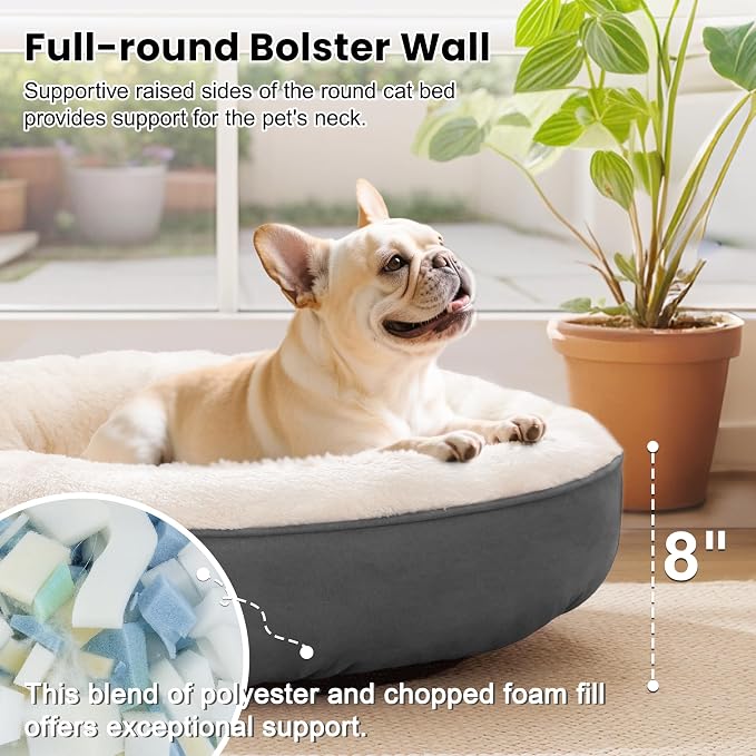 Love's cabin Round Donut Cat and Dog Cushion Bed, 30in Pet Bed - Image 5