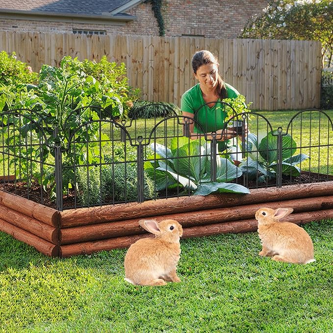 Garden Fence, 22 in x 10.83 ft Arched Rustproof Metal No Dig Fence Garden Fence - Image 7