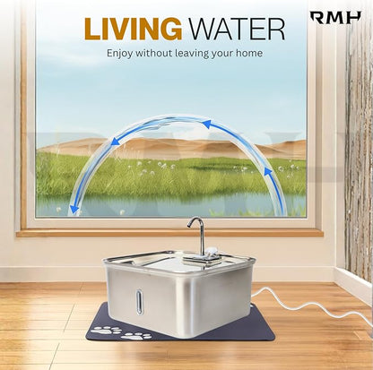 RMH 7L Stainless Steel Dog & Cat Water Fountain - Image 4