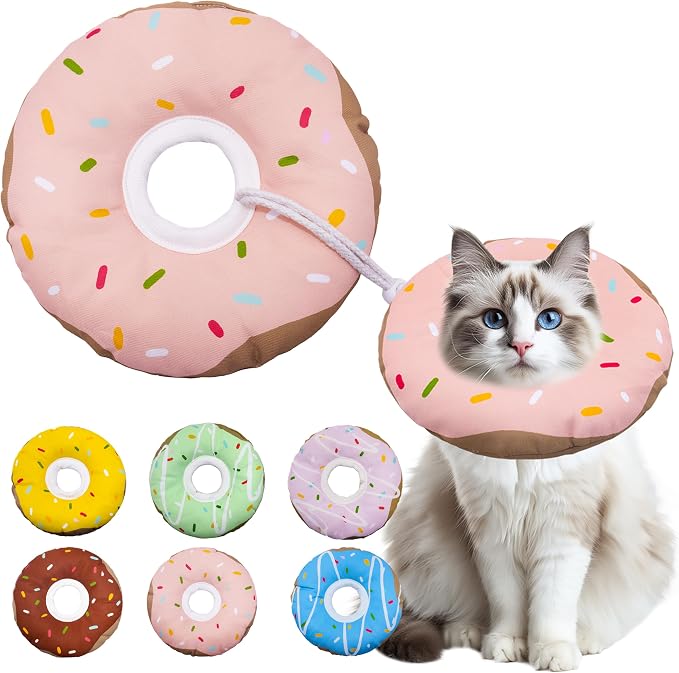 Cat Cone Collar Soft, Adjustable Cat Recovery Collar Kitten Cones to Stop by Seyezo