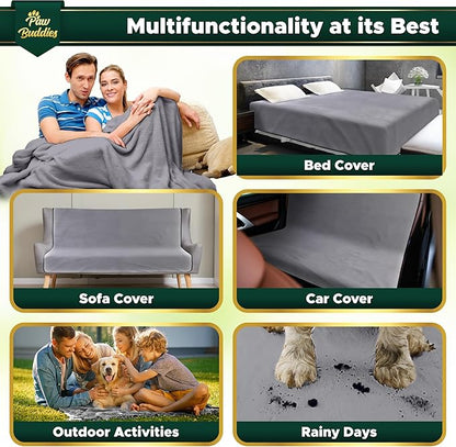 Paw Buddies Waterproof Blanket 80"x90" – Reversible Microfleece Throw - Image 4