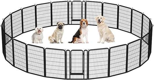 Yaheetech Dog Playpen Outdoor, 40 inch 24 Panels Dog Pen Indoor Heavy Duty by Yaheetech