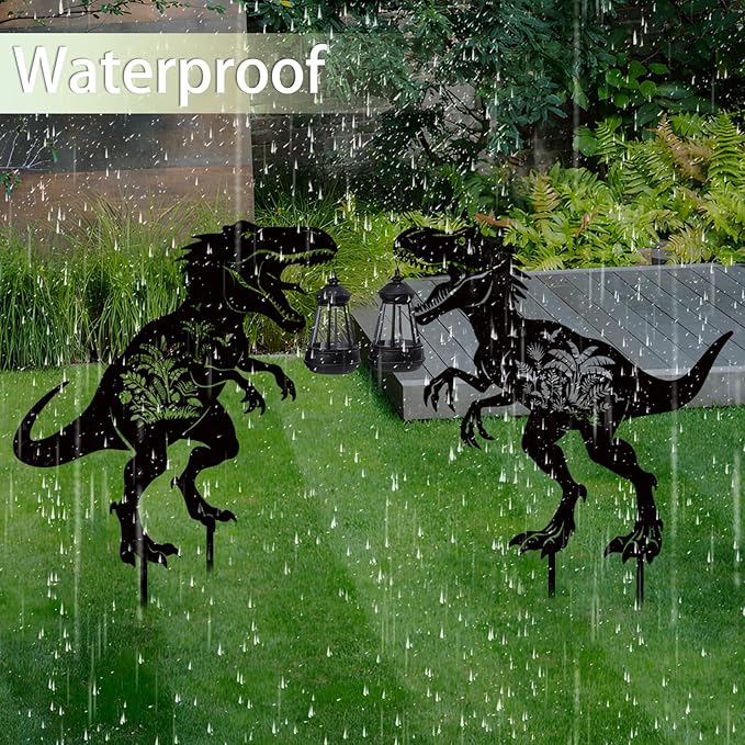 Dinosaur Metal Garden Stakes Yard Decor - Image 4