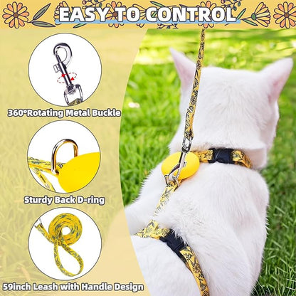 PUPTECK Adjustable Cat Harness and Leash Set Escape Proof Kitten Strap Collar - Image 4