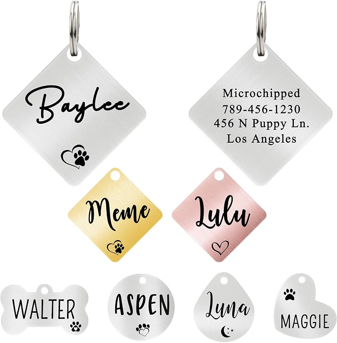 Ultra Joys Dog ID Tag, Custom Dog Tag Personalized Cat Tag, Pet ID Tag by UltraJoys