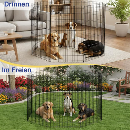 FDW 42 Inch Dog Pen 8 Panel Dog Playpen Indoor Outdoor Metal Puppy Pet Fence - Image 4