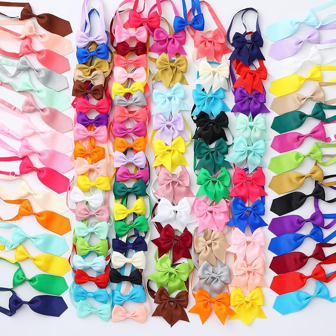 Reginary 100 Pieces Dog Bow Tie Collar Set Include 40 Dog Neckties, and 30 - Image 5