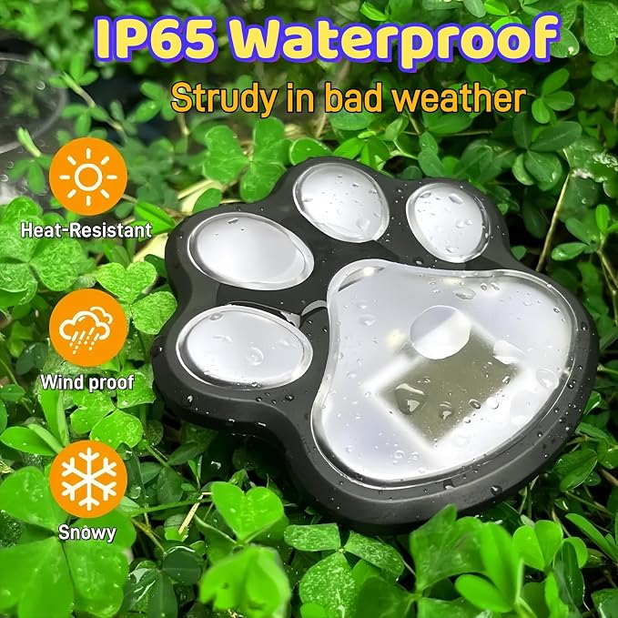 3pcs-Solar Paw Print Lights, Wireless of Cat Dog Animal Solar Lights Outdoor - Image 5