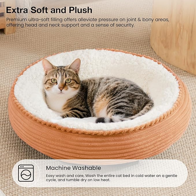 Love's cabin Round Donut Cat and Dog Cushion Bed, 20in Pet Bed - Image 7