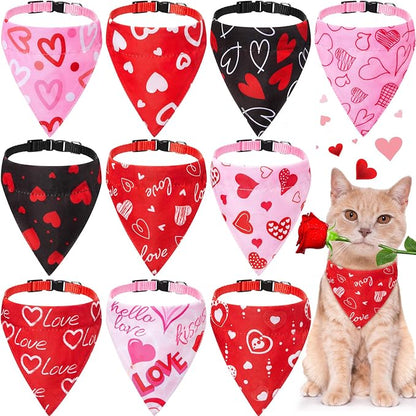 Sanwuta 10 Pcs Mother's Day Cat Collar Bandanas, Breakaway Adjustable Kitty by Sanwuta