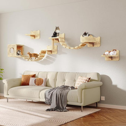 9-in-1 Cat Wall Shelves, Wall Mounted Cats Furniture Set - Image 6