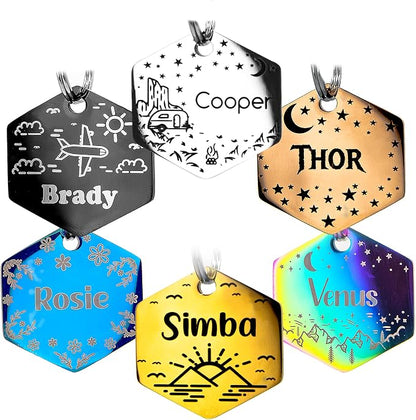 Personalized Dog Tag with 5 Lines of Custom Deep Engraved Durable Stainless by PetANTastic