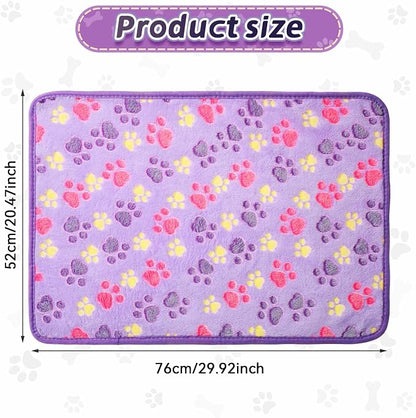 Tatuo 4 Pcs Dog Blanket for Pet Puppy Teething Toys Paw Print Fleece Blanket - Image 3