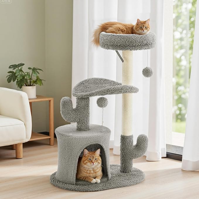 33 Inch Small Cat Tree Tower, Cat Tree - Image 5
