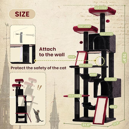 Cat Tree for Indoor Cats, Gothic Sturdy Cat Tree House - Image 7