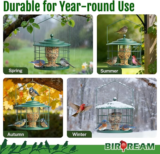 Squirrel Proof Bird Feeder, Metal Cage Bird Feeder - Image 5