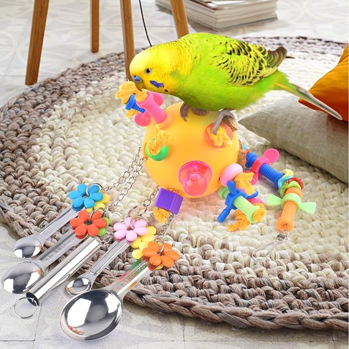 KATUMO Bird Toys Pull Spoons Colorful Acrylic Stick Toys Parrot Chew Toy - Image 4