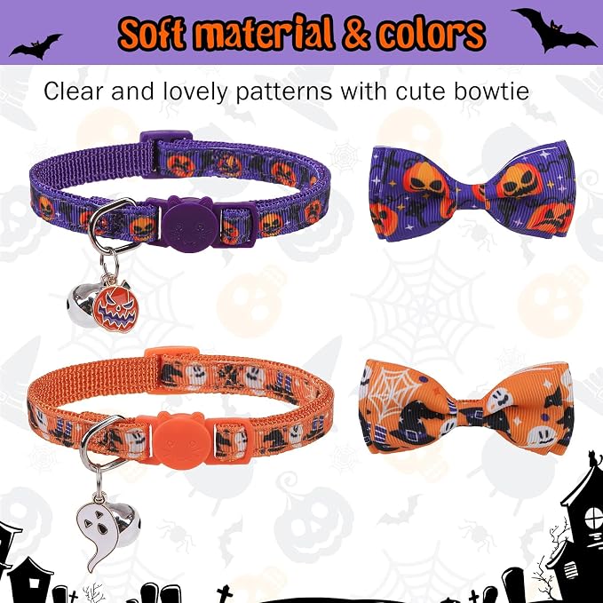 SCENEREAL Halloween Cat Collar Breakaway 3 Pack, Safety Collars, Pet Accessory - Image 5