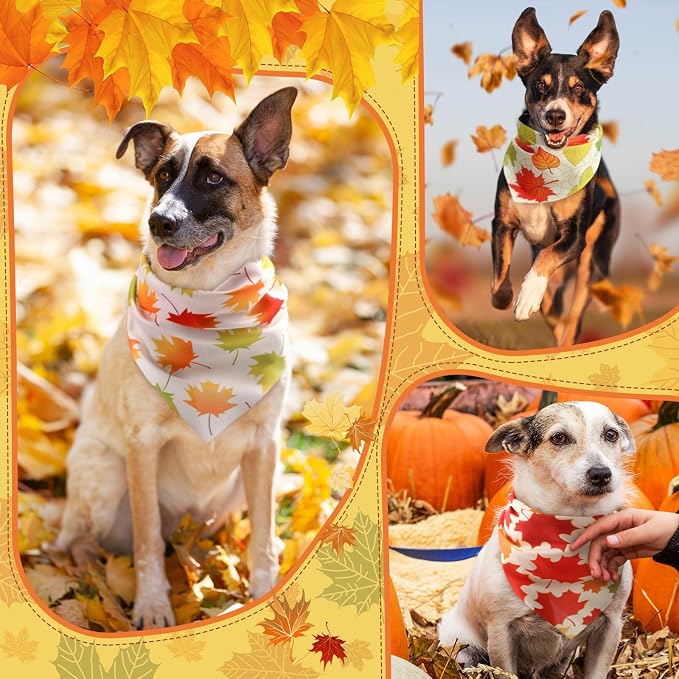 Chunful 100 Pieces Thanksgiving Dog Bandanas Bulk Fall Autumn Pet Bandanas - Image 4