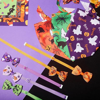 Sanwuta 50 Pcs Halloween Dog Bandanas and Collar Bow Ties Set 25 Bandanas Bulk - Image 6