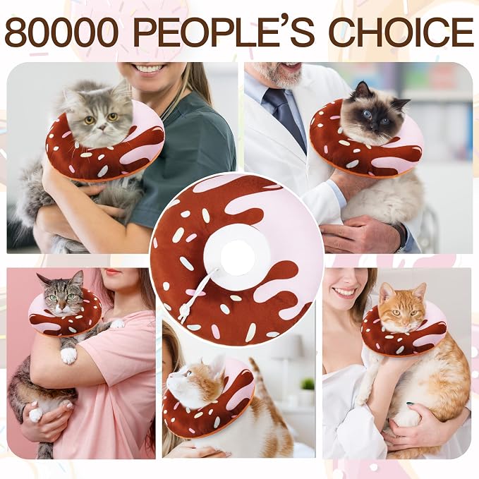 Cat Cone Collar Soft, Cute Cat Donut Collar After Surgery, Adjustable Kitten - Image 6