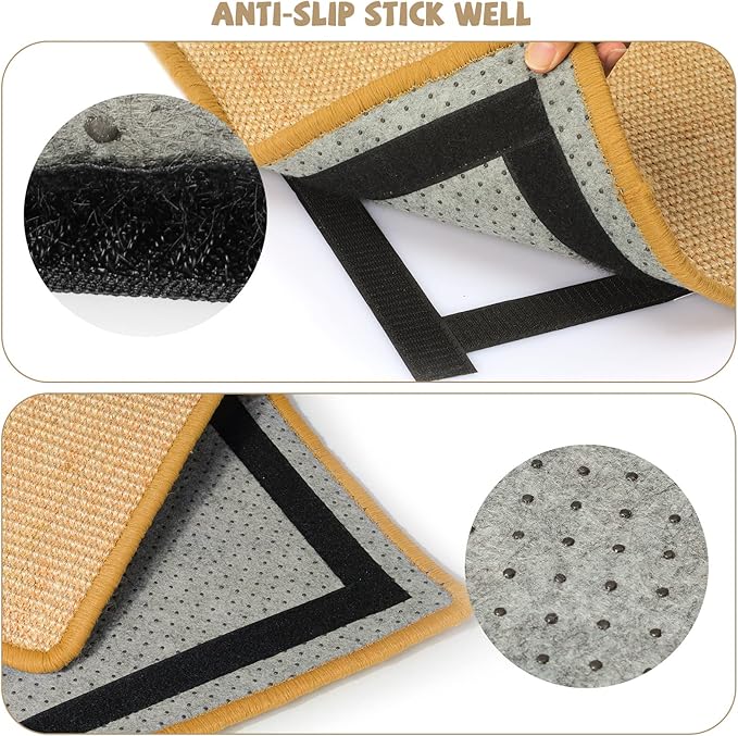 Carpet Cat Scratching Mat Sisal, 2 Packs Sisal Fabric Large 23.6" x 15.7" - Image 3
