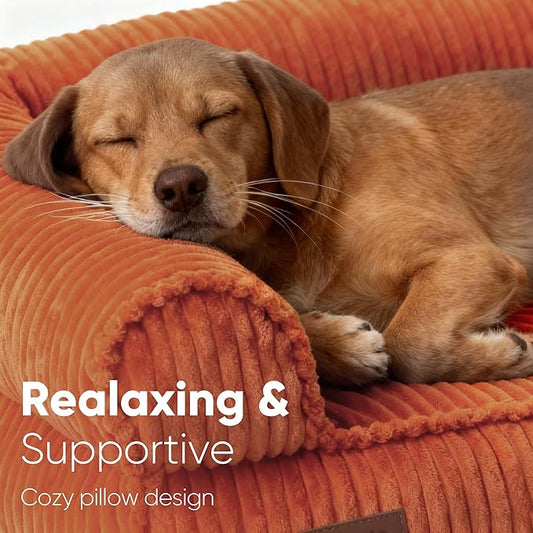 FUKUMARU Dog Couch Bed, Corduroy Cozy Cat Bed - Image 2