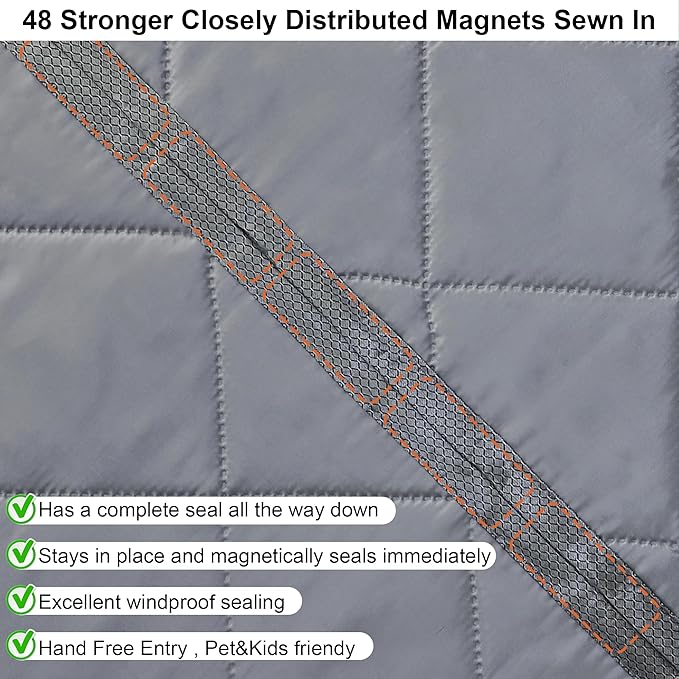 Reversible Wide Magnetic Thermal Insulated Door Curtain - Image 5
