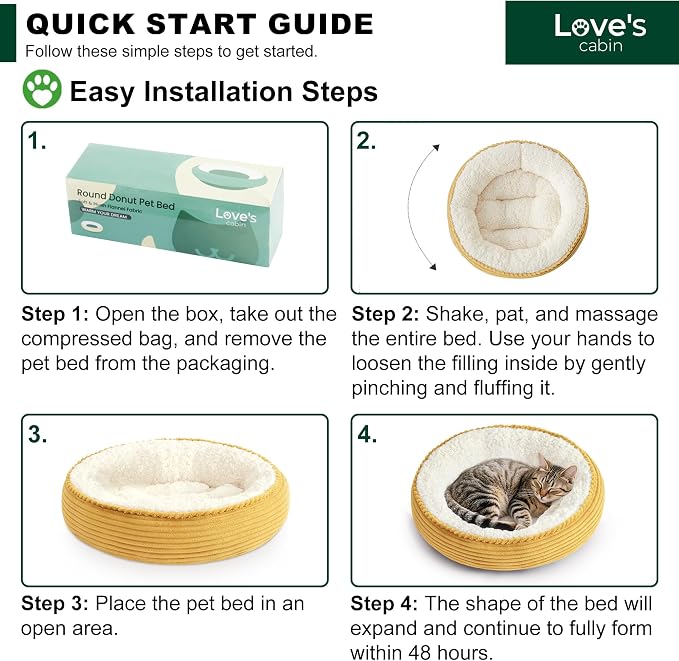 Love's cabin Round Donut Cat and Dog Cushion Bed, 20in Pet Bed - Image 8