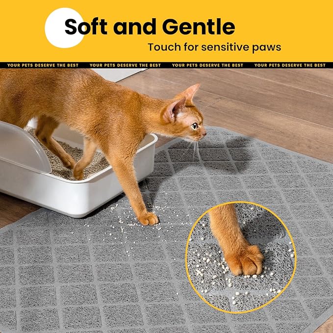 Cat Litter Mat Litter Trapping Mat, Less Waste Cat Litter Box Mat, Soft on - Image 6