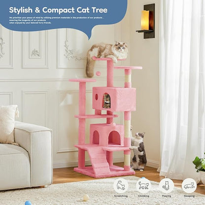 DUMOS 54-inch Indoor Cat Tree Tower –Multi-Level Pet House - Image 3