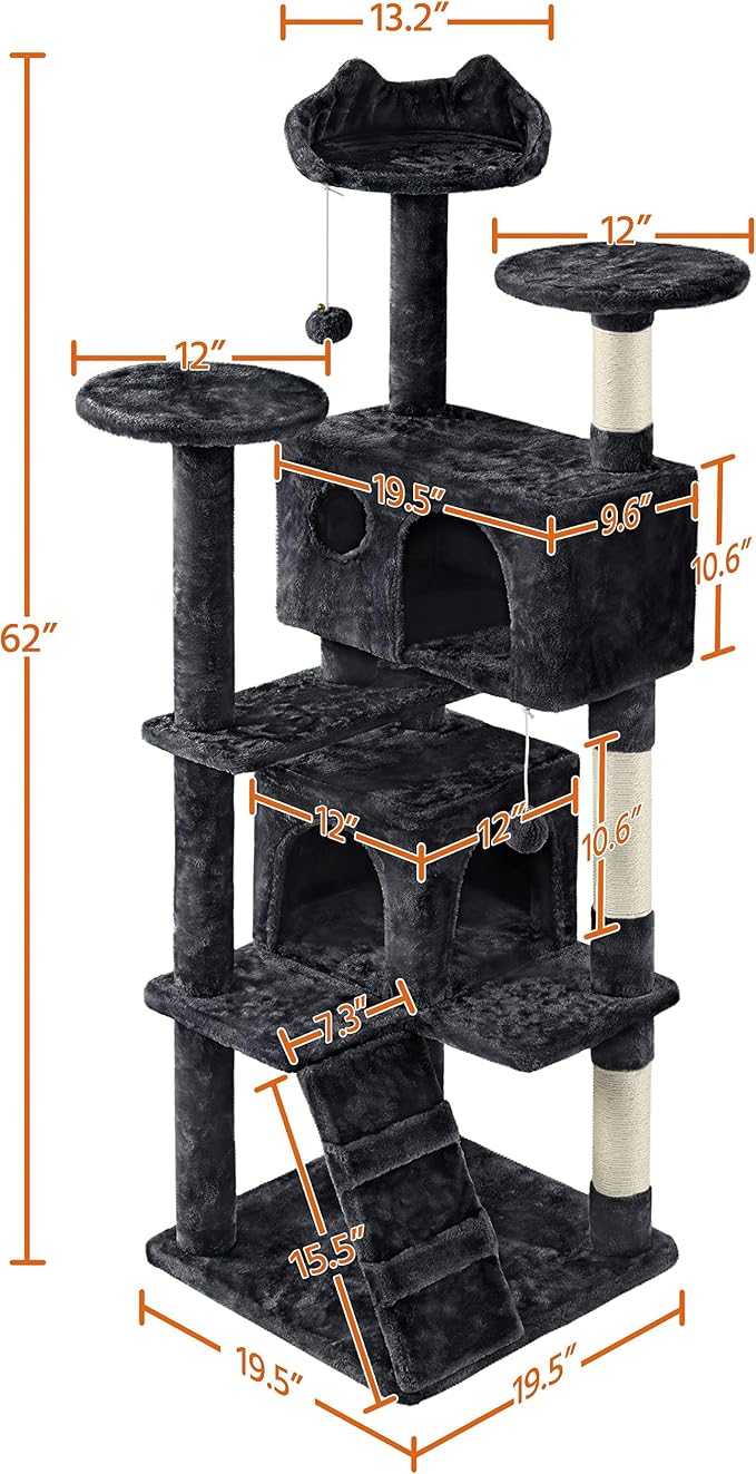Yaheetech 62in Cat Tree Cat Tower - Image 3