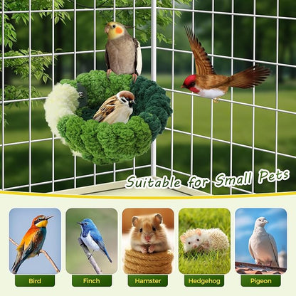 Bird Nest for Cage, Plush Hanging Bird Bed for Parakeet, Breeding Bird House - Image 7